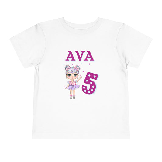 Personalized Doll Birthday T-Shirt for kids, Custom Name Lol Doll Kids, Kids Tee Personalized Doll Birthday T-Shirt Toddler Short Sleeve Tee