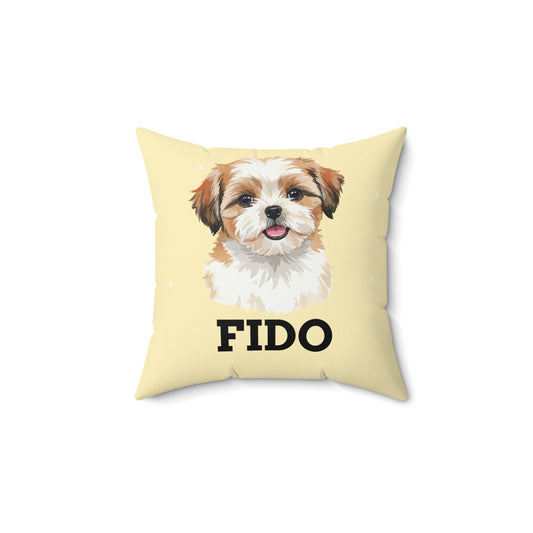 Custom Dog Photo Throw Pillow 🐾 Personalized Pet Portrait Cushion | Unique Dog Lover Gift | Custom Pet Photo Pillow Home Decor Square Poly Canvas Square Pillow