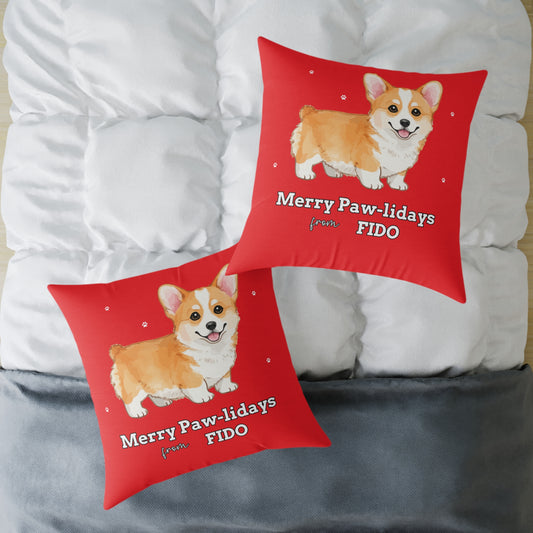 Custom Dog Photo Throw Pillow 🐾 Personalized Pet Portrait Cushion | Unique Dog Lover Gift | Custom Pet Photo Pillow Home Decor Square Poly Canvas Pillow