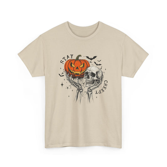 Stay Creepy Halloween Unisex T-Shirt | Funny Spooky Graphic Tee | Vintage Halloween Shirt for Men & Women