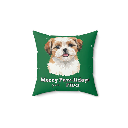 Custom Dog Photo Throw Pillow 🐾 Personalized Pet Portrait Cushion | Unique Dog Lover Gift | Custom Pet Photo Pillow Home Decor Square Poly Canvas Square Pillow