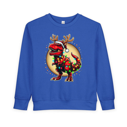 Cute Dinosaur Christmas Lights Sweatshirt for Kids | Festive Holiday Dino Pullover | Funny Xmas Sweater for Boys & Girls