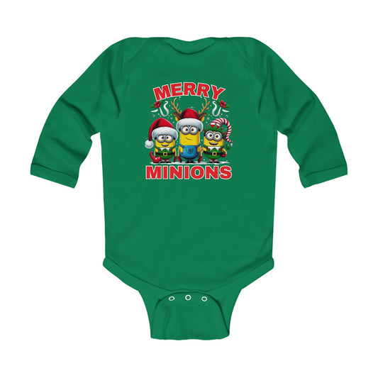 Christmas Minion Holiday Minions Sweatshirt | Cute Xmas Graphic Family Matching Infant Long Sleeve Bodysuit