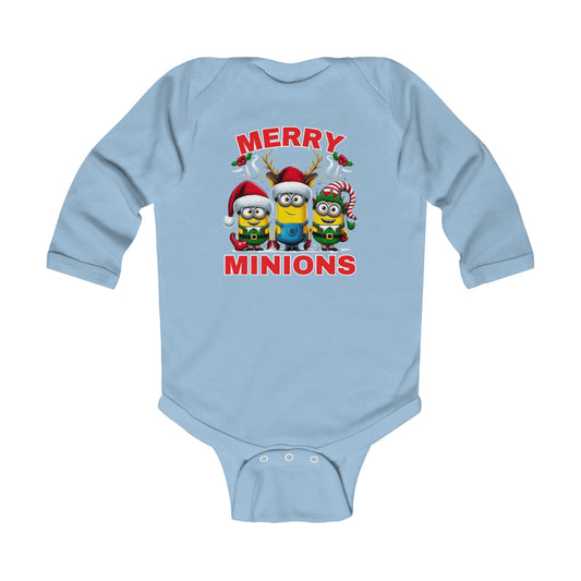Christmas Minion Holiday Minions Sweatshirt | Cute Xmas Graphic Family Matching Infant Long Sleeve Bodysuit