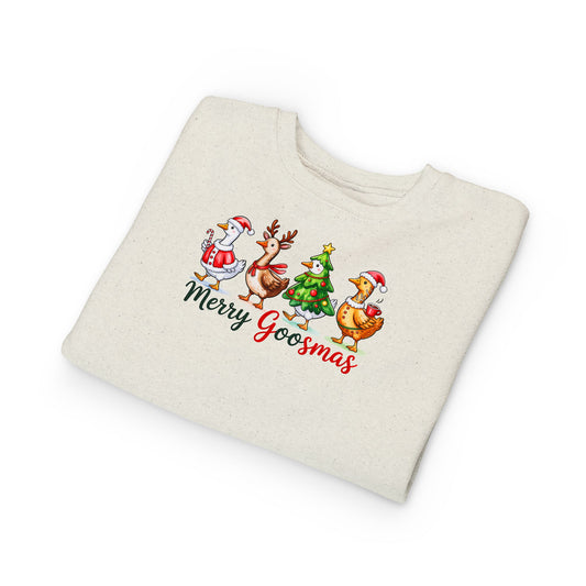 Christmas Merry Goosmas Goose Sweatshirt, Holiday Merry Goose Christmas Shirt Toddler Sweatshirt