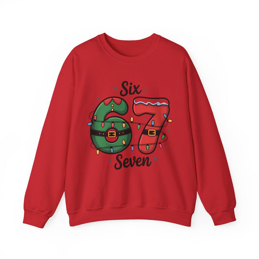 Matching Christmas 6 and 7 Sweatshirts | Cute Holiday Family Outfits | Festive Xmas Couple | Cozy Winter Unisex Sweatshirt