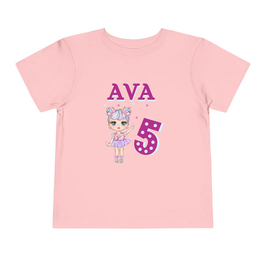 Personalized Doll Birthday T-Shirt for kids, Custom Name Lol Doll Kids, Kids Tee Personalized Doll Birthday T-Shirt Toddler Short Sleeve Tee