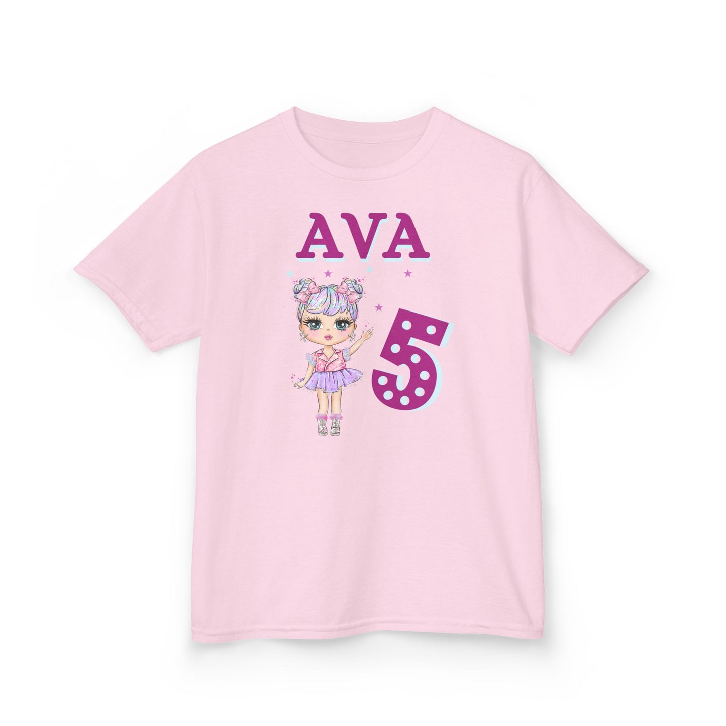 Personalized Doll Birthday T-Shirt for kids, Custom Name Lol Doll Kids, Kids Tee Personalized Doll Birthday T-Shirt Kids Heavy Cotton™ Tee