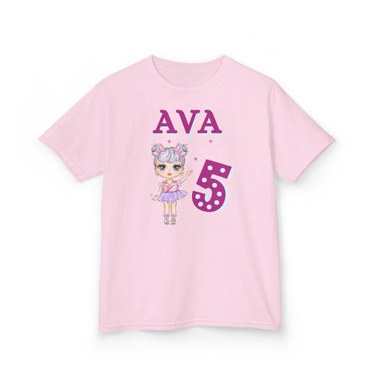 Personalized Doll Birthday T-Shirt for kids, Custom Name Lol Doll Kids, Kids Tee Personalized Doll Birthday T-Shirt Kids Heavy Cotton™ Tee