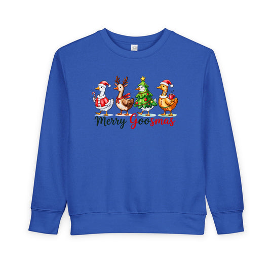 Christmas Merry Goosmas Goose Sweatshirt, Holiday Merry Goose Christmas Shirt Toddler Sweatshirt