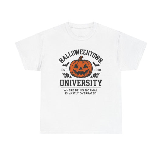 Scary Halloween Town University Unisex Tee | Funny Spooky College Shirt | Vintage Halloween Graphic T-Shirt