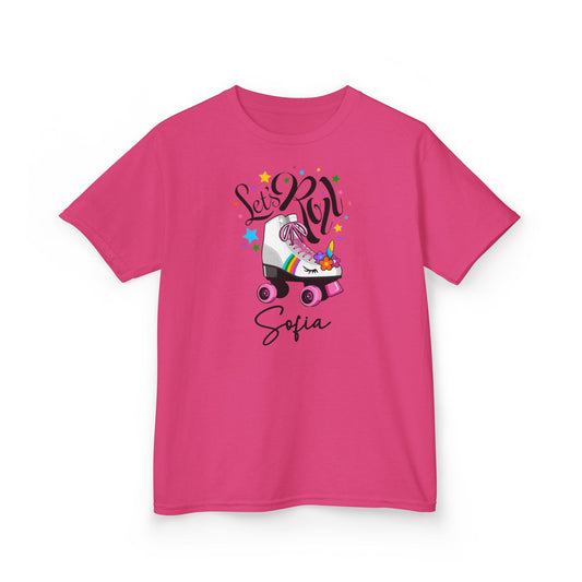 Kids T-Shirt Personalized Roller Skate Birthday Shirt | Custom 'Let’s Roll' Tee for Kids & Adults | Retro Skating Party Shirt Gift