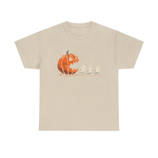 Funny Halloween Pumpkin Chasing Ghost, Retro Funny Boo Ghost Shirt, Spooky Halloween Unisex T-Shirt