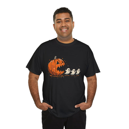 Funny Halloween Pumpkin Chasing Ghost, Retro Funny Boo Ghost Shirt, Spooky Halloween Unisex T-Shirt
