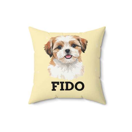 Custom Dog Photo Throw Pillow 🐾 Personalized Pet Portrait Cushion | Unique Dog Lover Gift | Custom Pet Photo Pillow Home Decor Square Poly Canvas Square Pillow