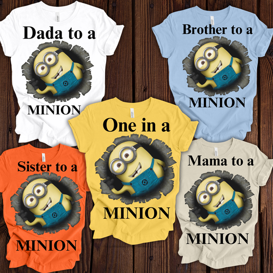 Personalized Minion Birthday Family T-Shirts 👨‍👩‍👧‍👦 for Toddlers | Custom Name Minion Party Shirts | Matching Family Birthday Outfits 🎉Toddler Short Sleeve