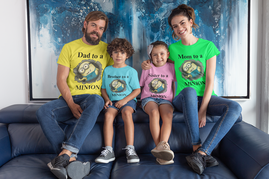 Personalized Minion Birthday Family T-Shirts 👨‍👩‍👧‍👦 | Custom Name Minion Party Shirts | Matching Family Birthday Outfits 🎉