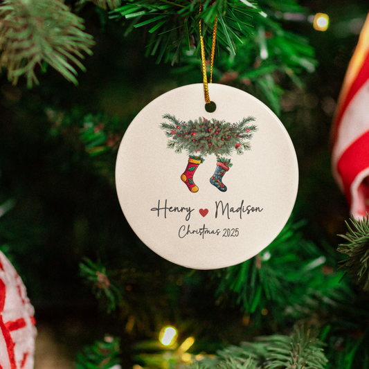 Personalized Couple Christmas Ornament 2025, Custom Couple Christmas 2025 Ornament, New Couple Keepsake Ornament
